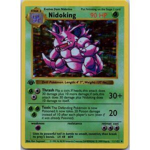 Nidoking Base Set Shadowless 1st Edition "Reprinted"